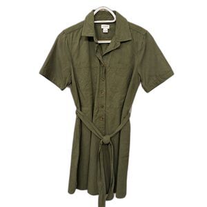 J. Crew deep olive shirt-dress with pockets - size 6 - $125 MSRP